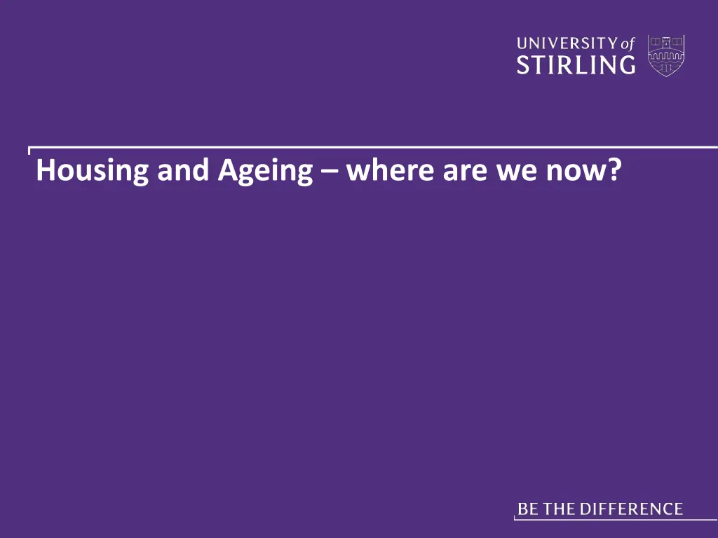 housing and ageing where are we now