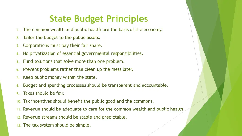 state budget principles