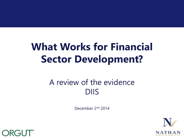 what works for financial sector development