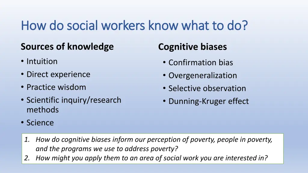 how do social workers know what