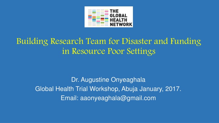 building research team for disaster and funding