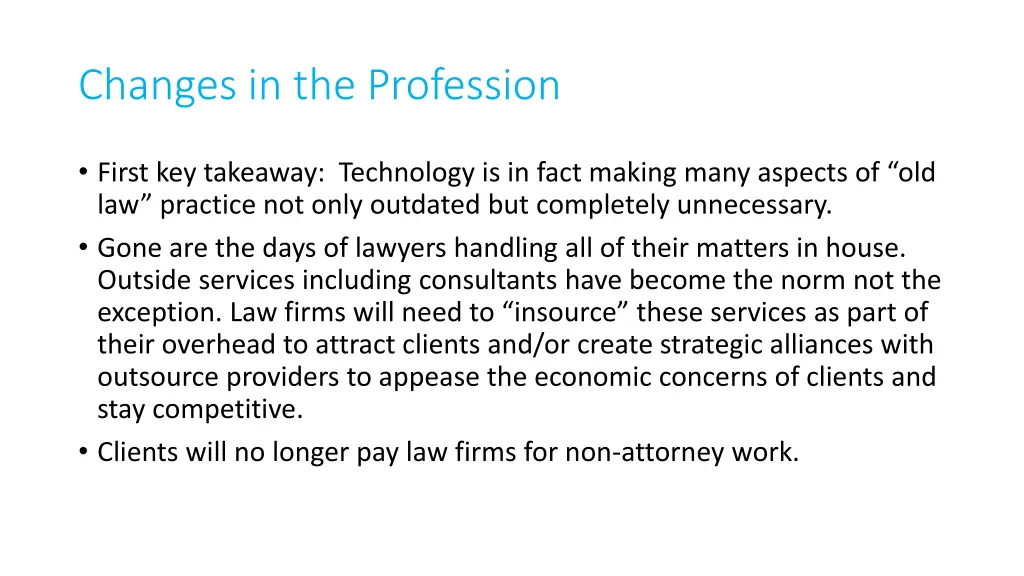 changes in the profession 8