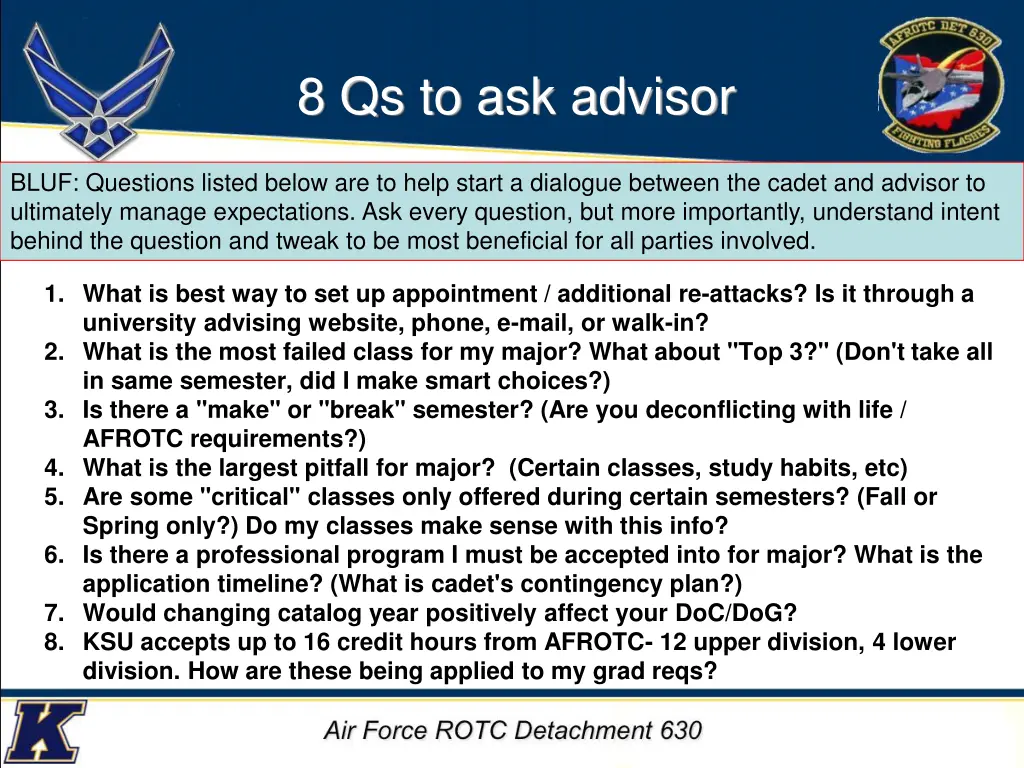 8 qs to ask advisor