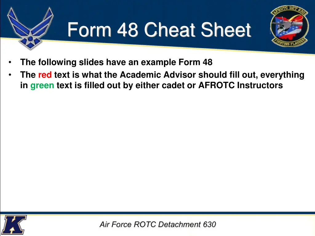 form 48 cheat sheet