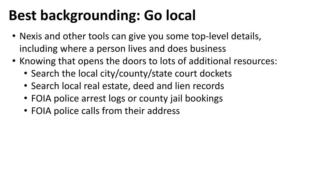 best backgrounding go local