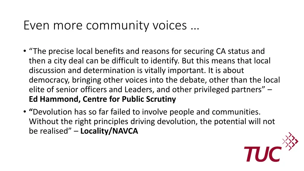 even more community voices