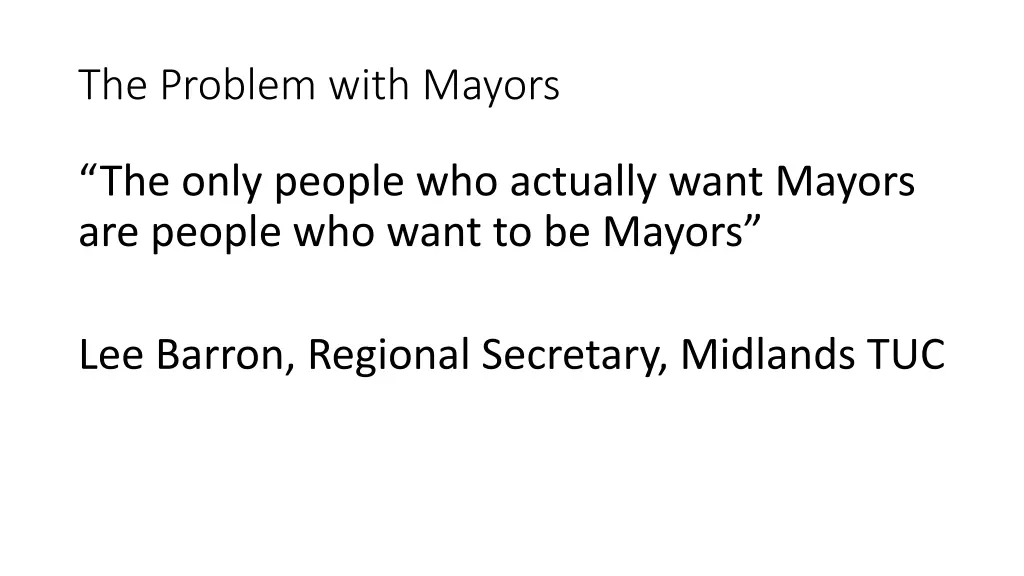 the problem with mayors 1