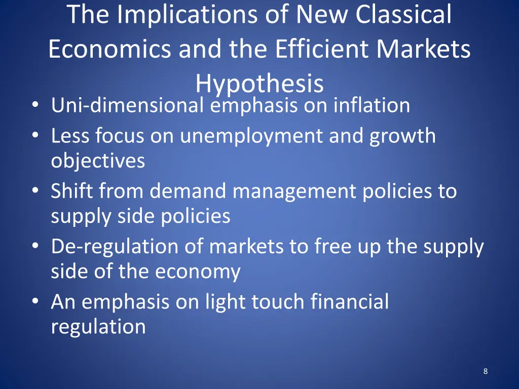 the implications of new classical economics