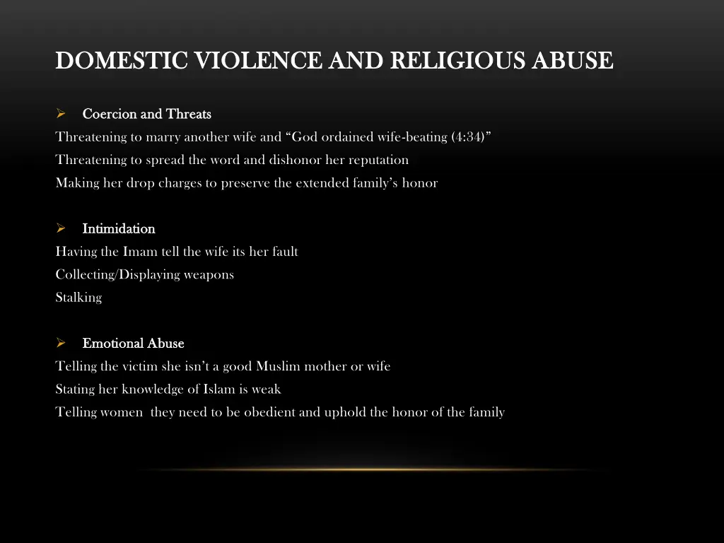 domestic violence and religious abuse domestic