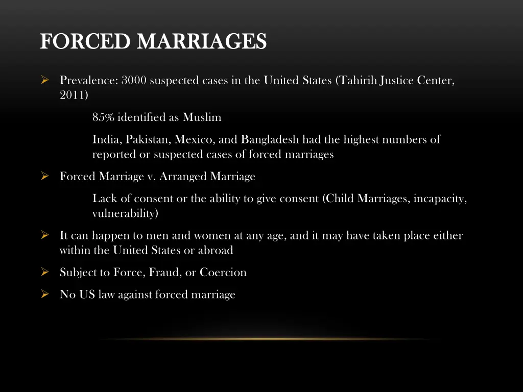 forced forced marriages marriages