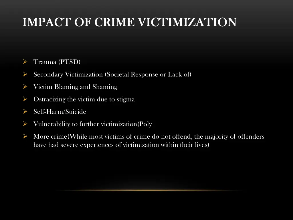 impact of crime victimization impact of crime