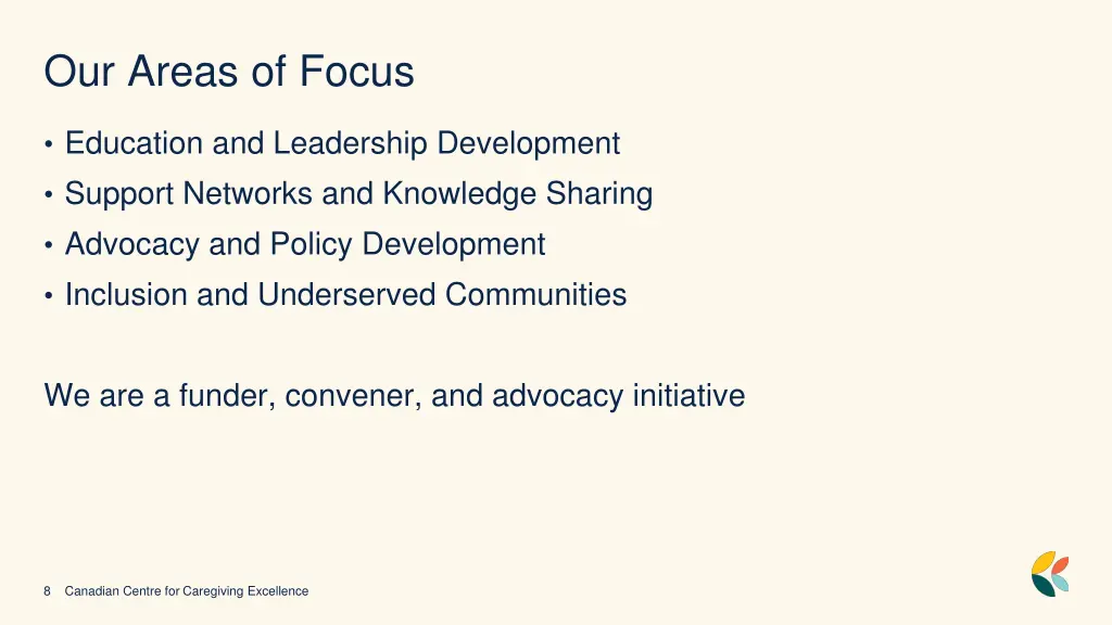 our areas of focus