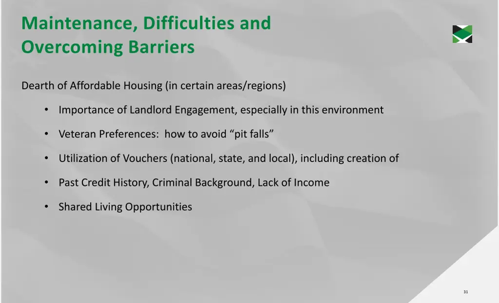 maintenance difficulties and overcoming barriers 2