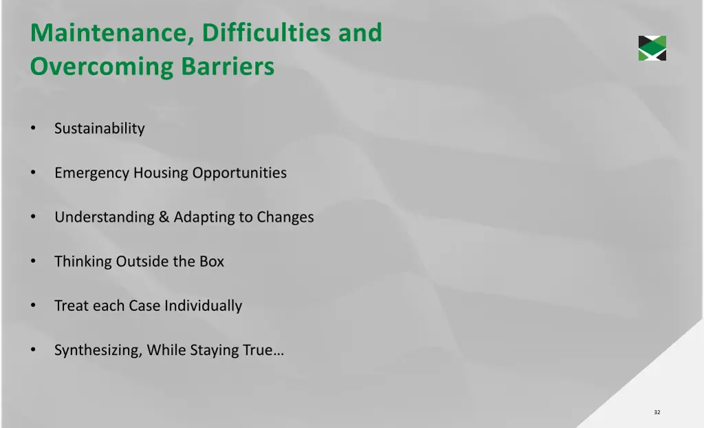 maintenance difficulties and overcoming barriers 3