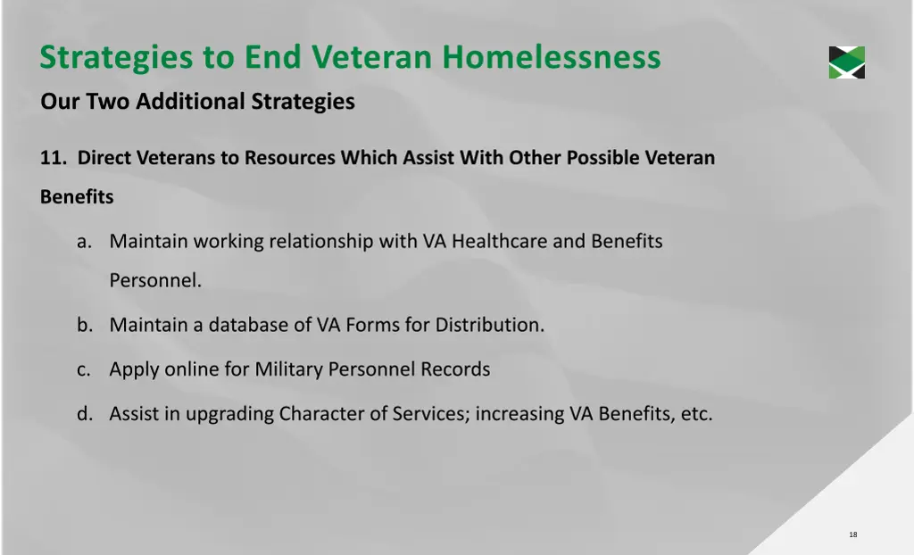 strategies to end veteran homelessness 9