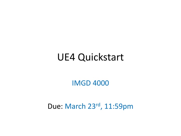 ue4 quickstart