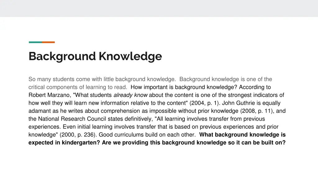 background knowledge