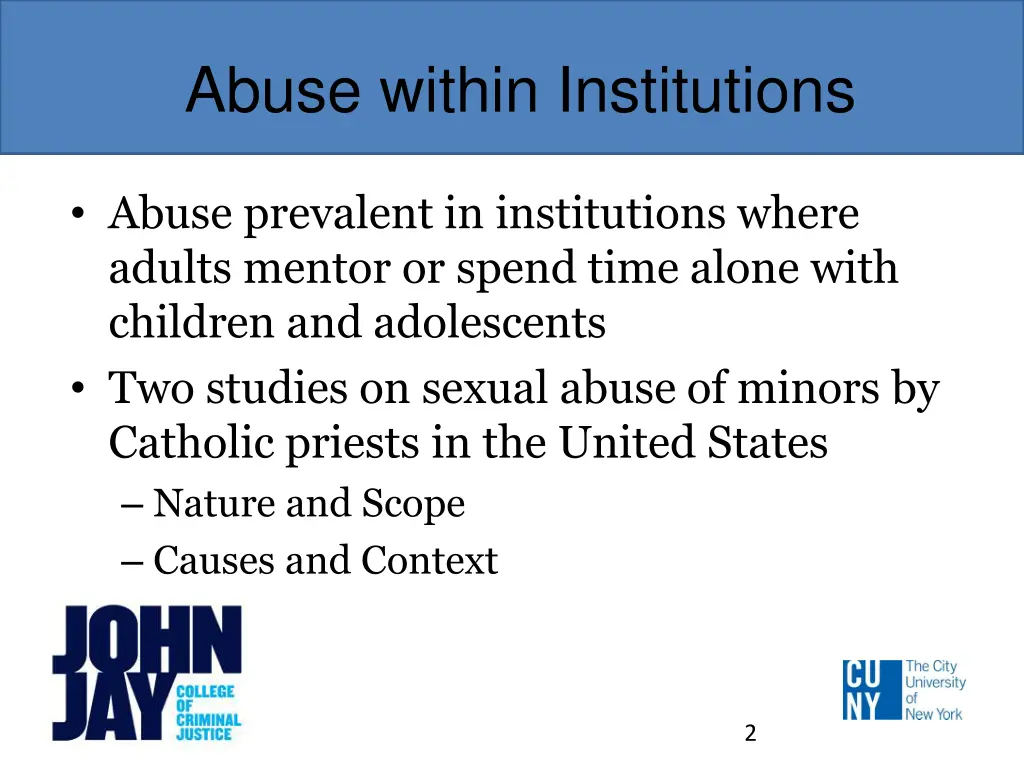 abuse within institutions