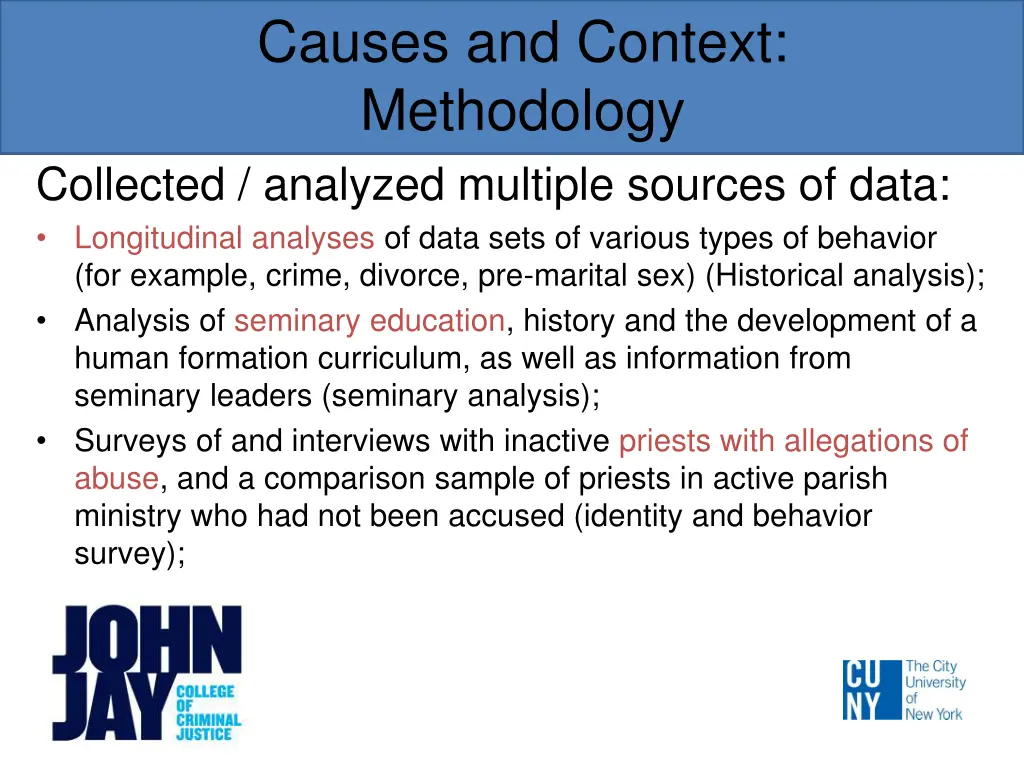 causes and context methodology collected analyzed