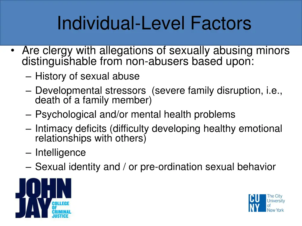 individual level factors