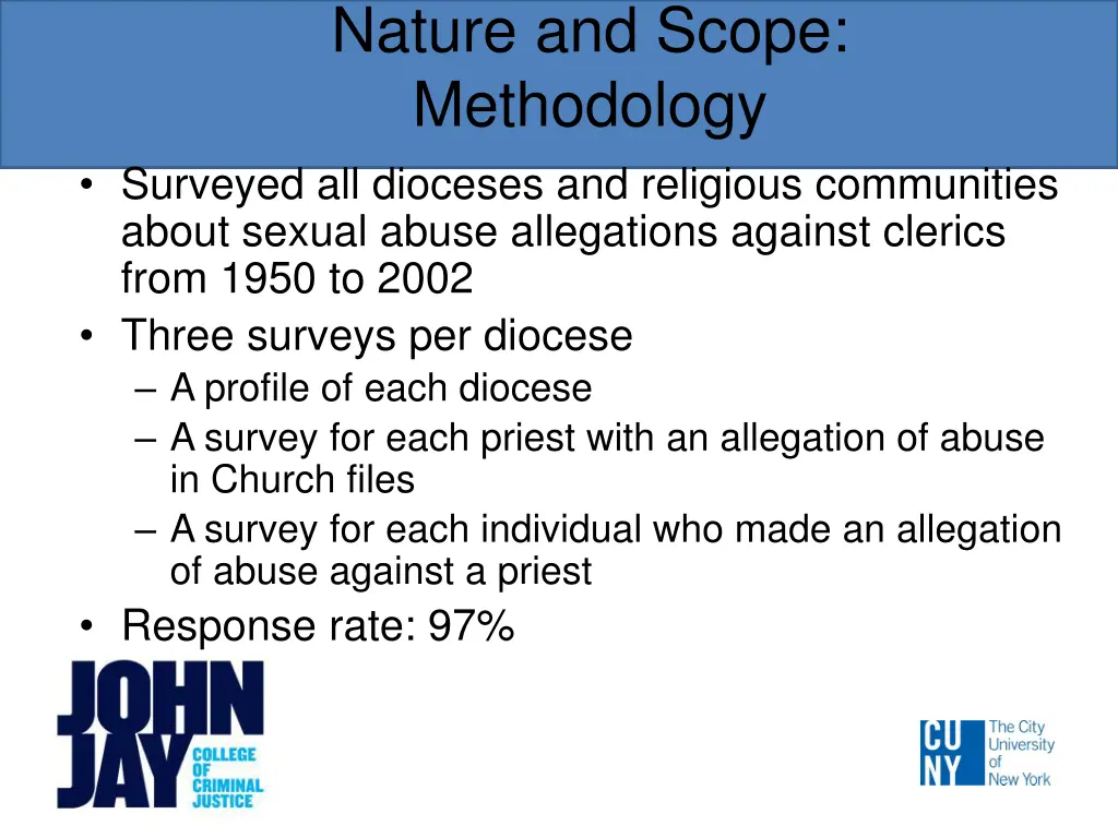 nature and scope methodology surveyed