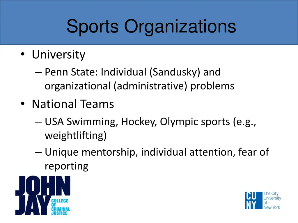 sports organizations