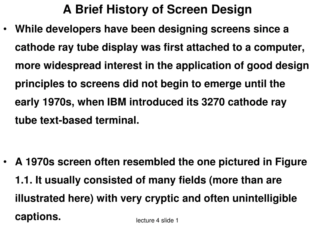 a brief history of screen design