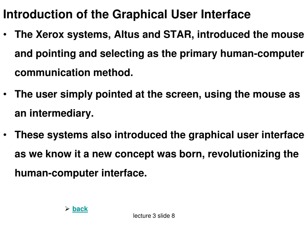 introduction of the graphical user interface