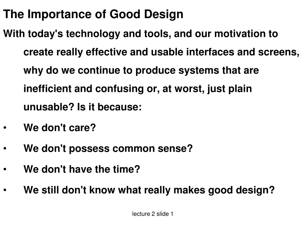 the importance of good design