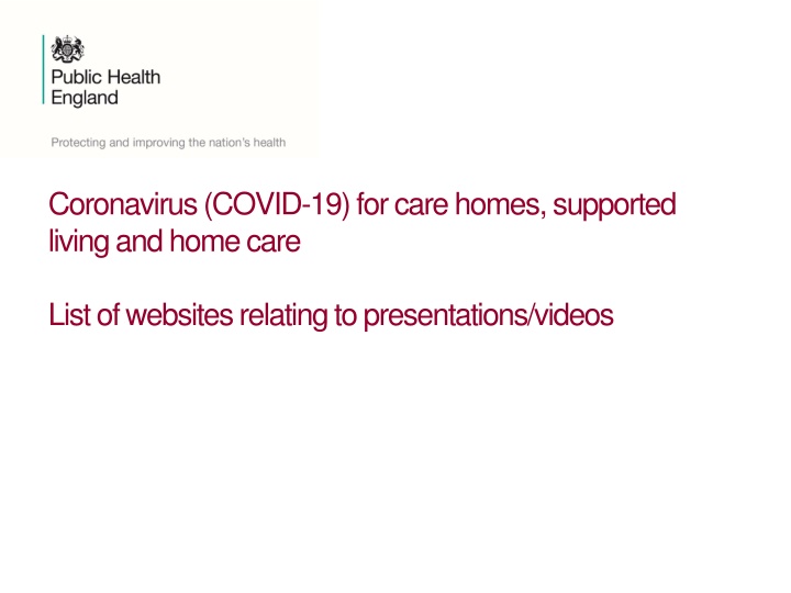 coronavirus covid 19 for care homes supported