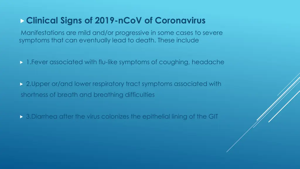 clinical signs of 2019 ncov of coronavirus