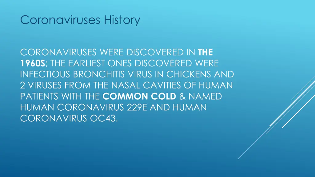 coronaviruses history