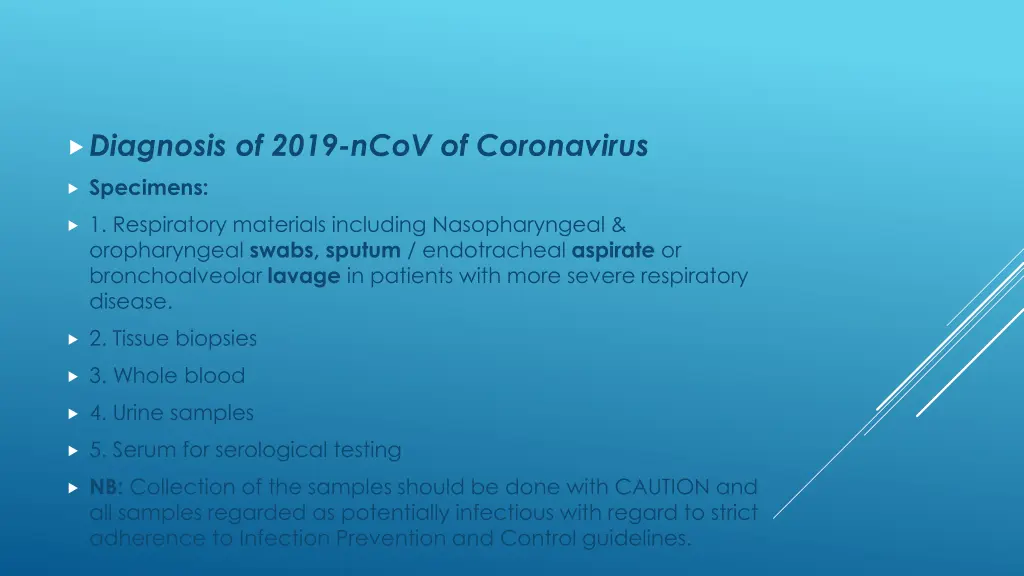 diagnosis of 2019 ncov of coronavirus