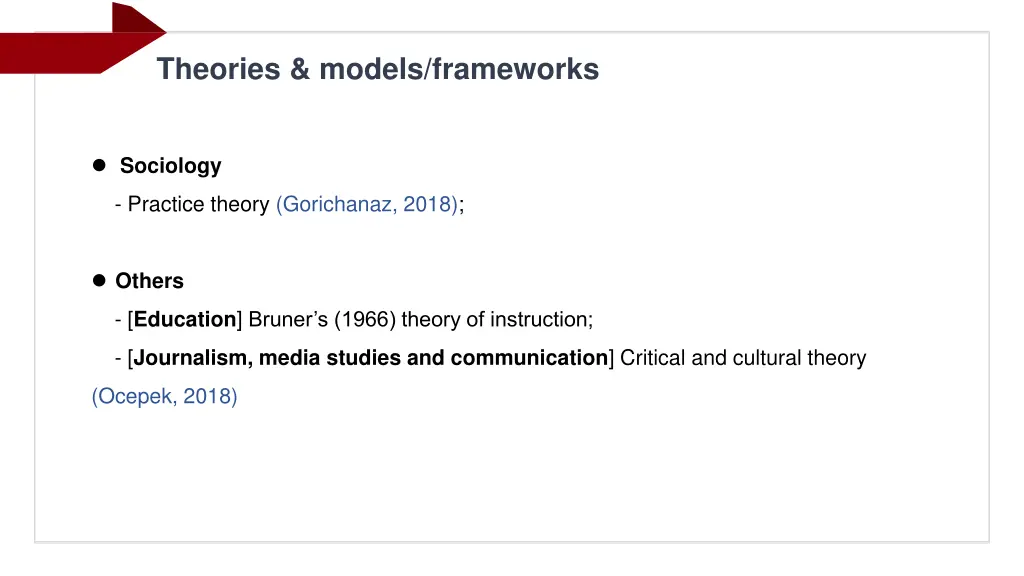 theories models frameworks 1