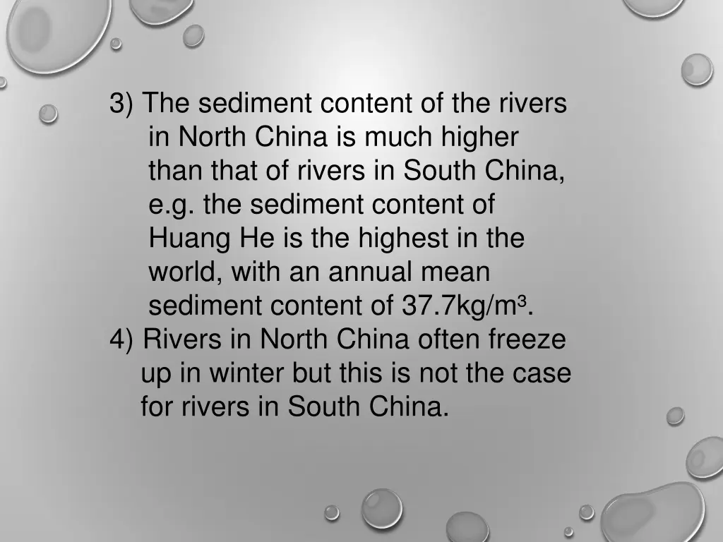 3 the sediment content of the rivers in north