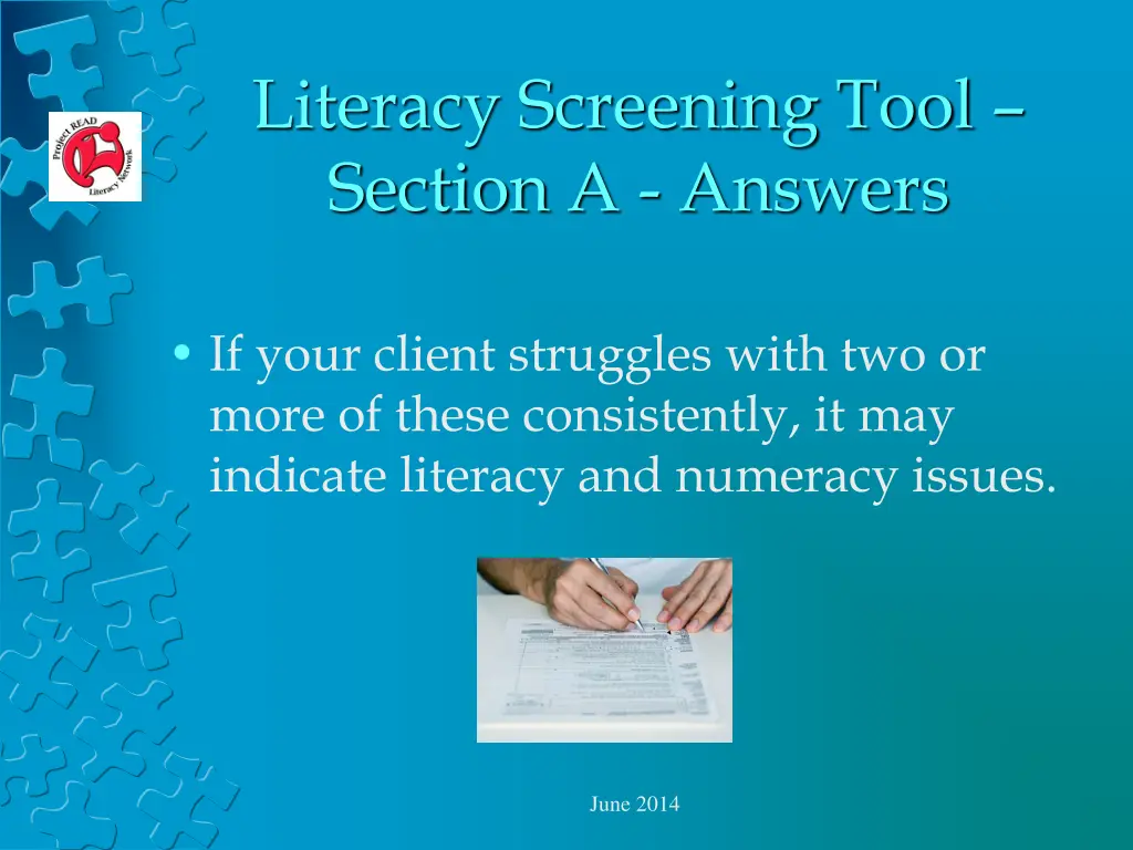 literacy screening tool section a answers