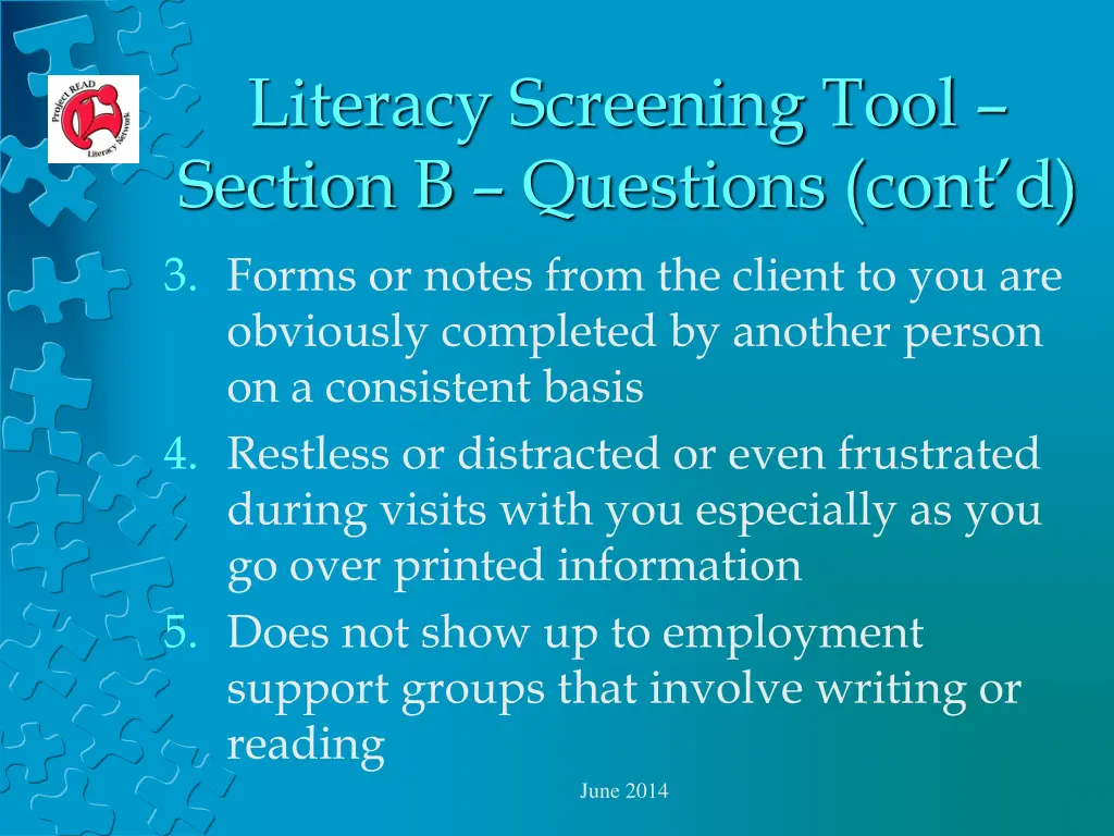 literacy screening tool section b questions cont