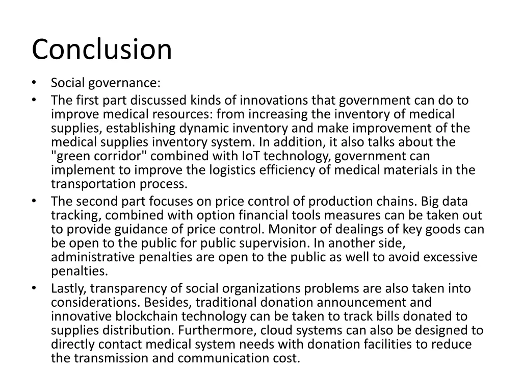 conclusion social governance the first part