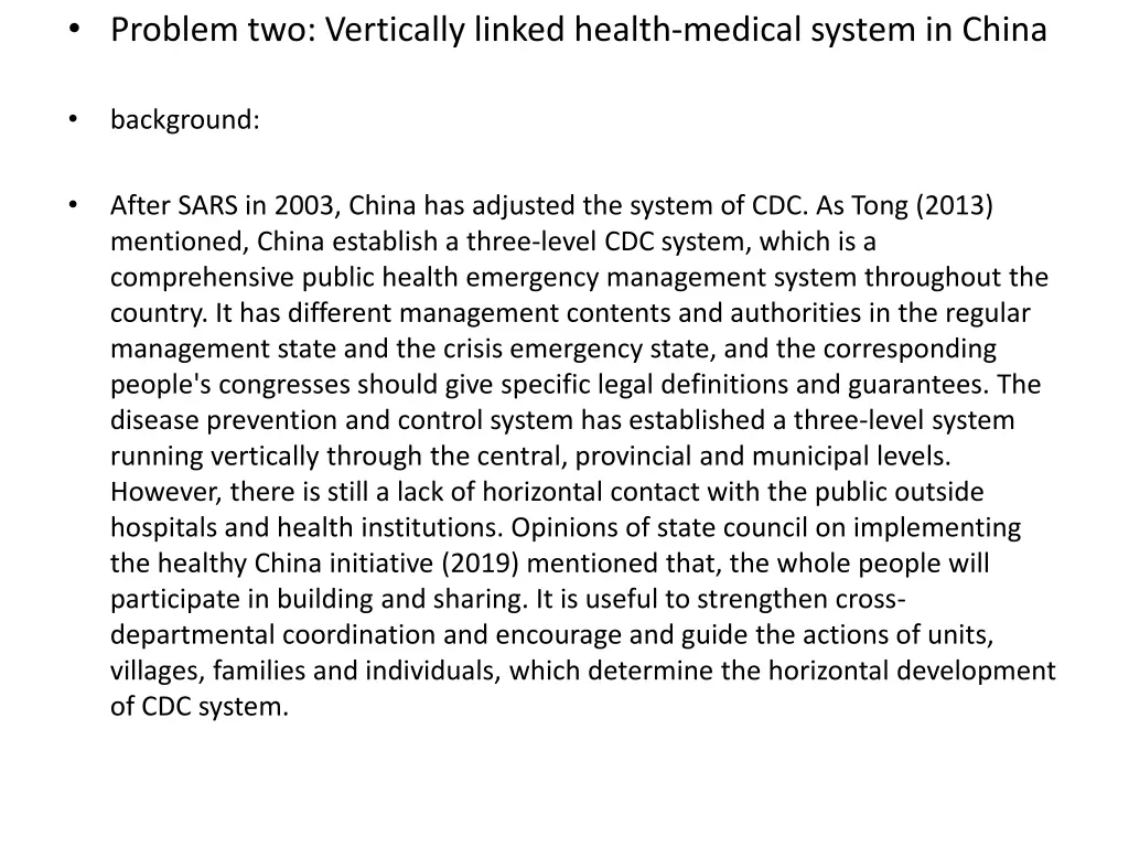 problem two vertically linked health medical