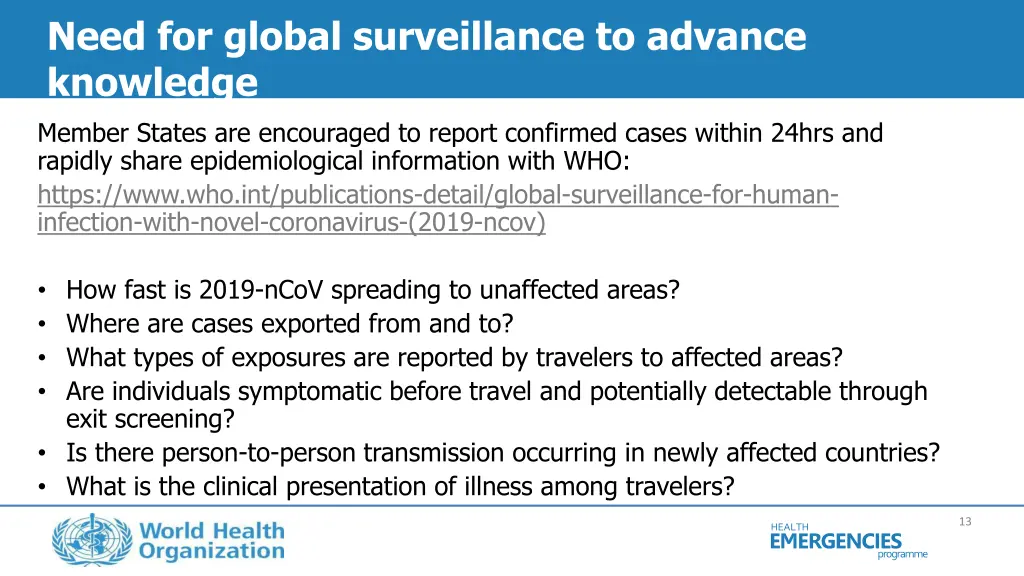 need for global surveillance to advance knowledge