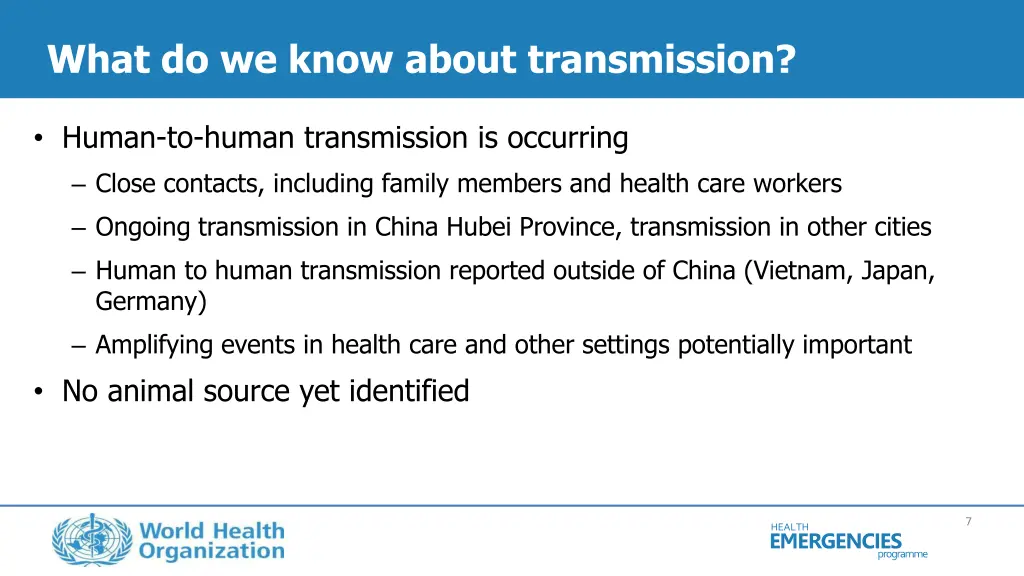 what do we know about transmission