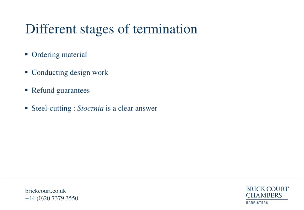 different stages of termination