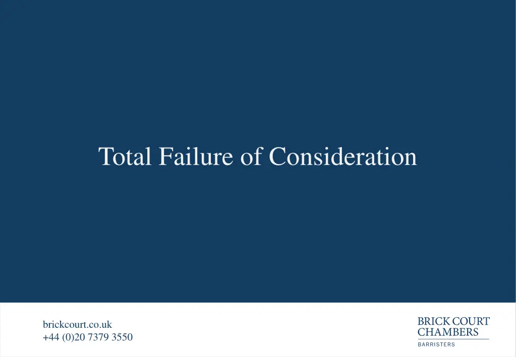 total failure of consideration