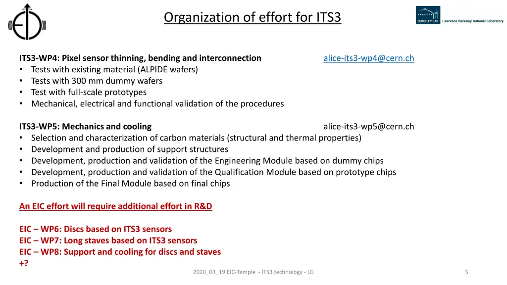 organization of effort for its3 1