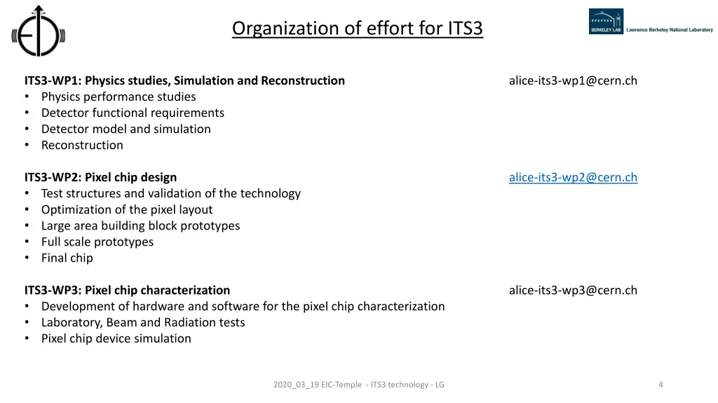 organization of effort for its3