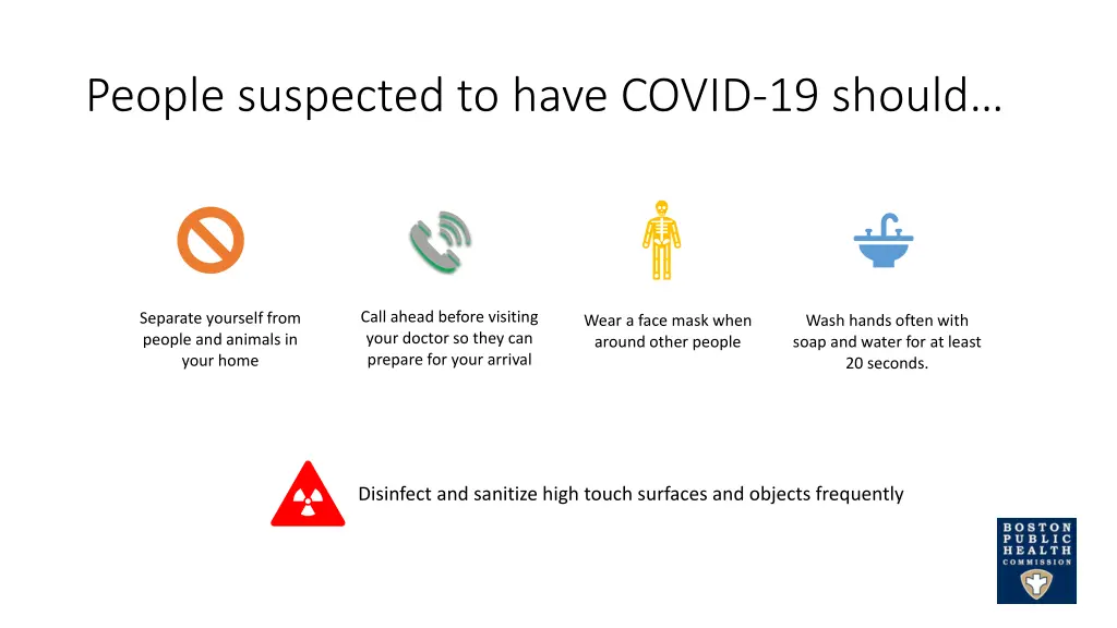 people suspected to have covid 19 should