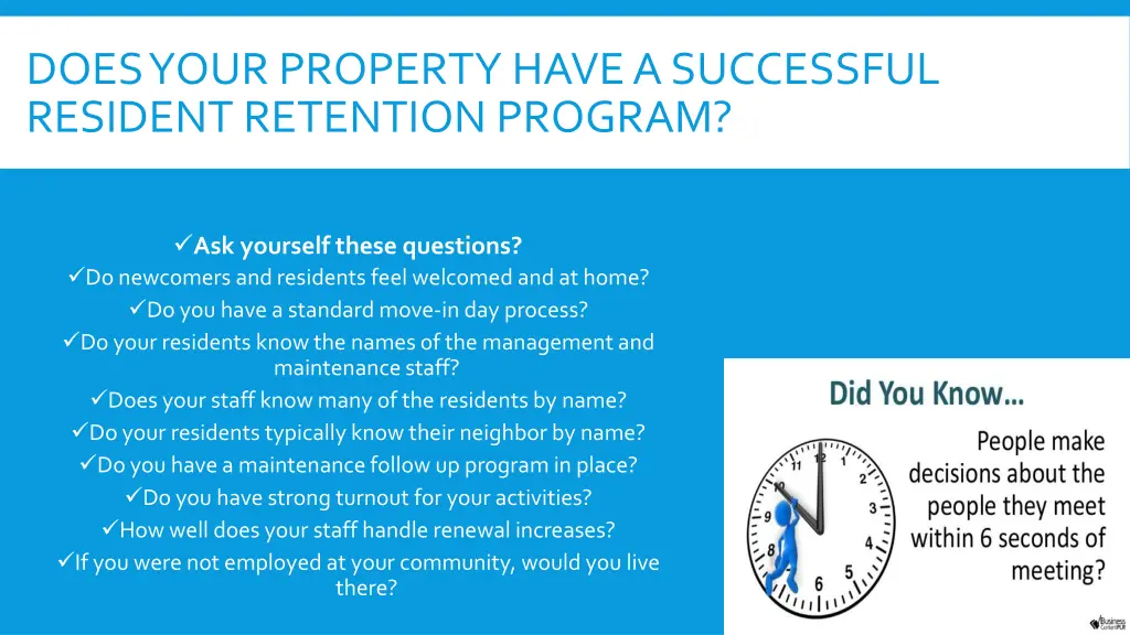 does your property have a successful resident