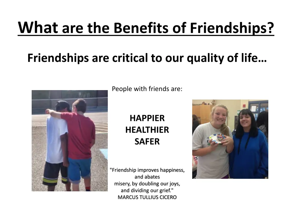 what are the benefits of friendships