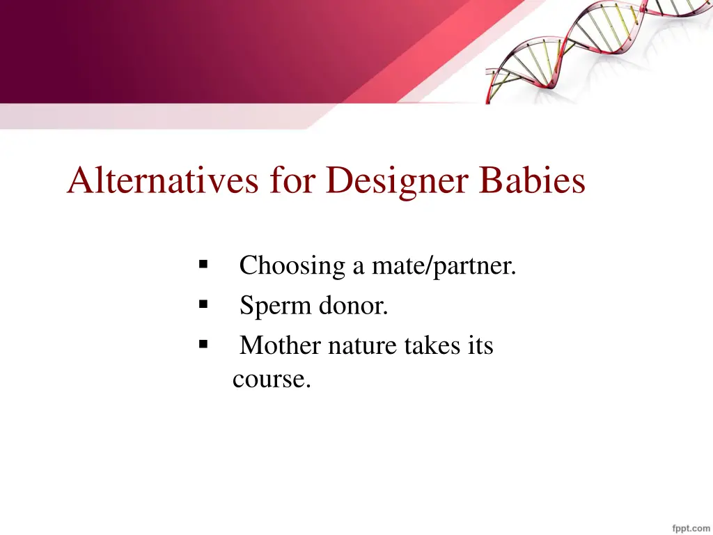 alternatives for designer babies