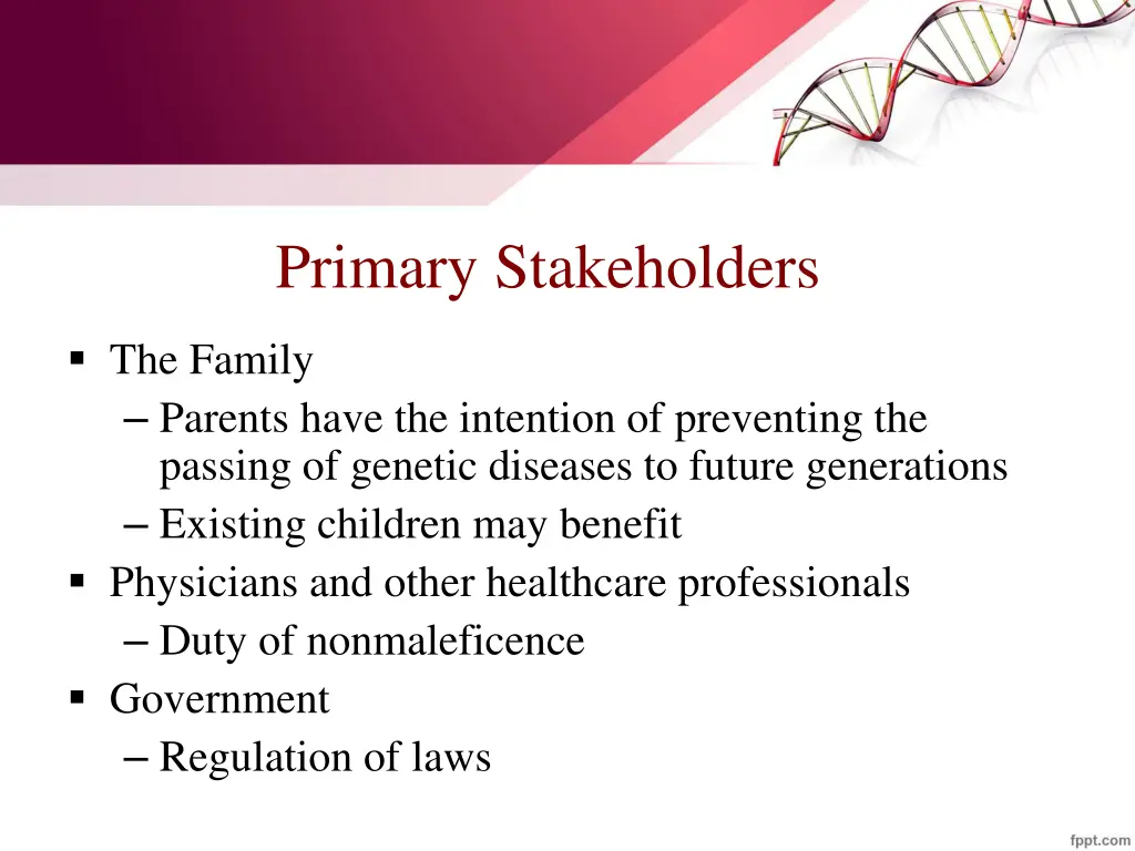 primary stakeholders